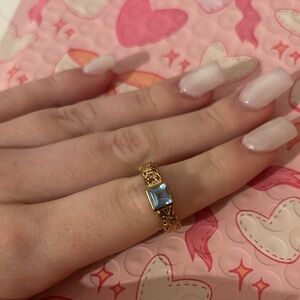 Elegant Gold and Blue Women's Ring